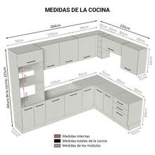 Complete Modular Corner Kitchen Madesa 479cm Agata 01 - White and Cream - View 3