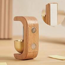 1 Elegant Japanese Wooden Wind Chime - Wireless Brass Door Chime With Magnetic Mounting For Home And Business, Wall Clock Decorative Door Wall Dual Use