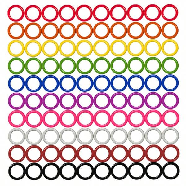 100PCS Metal O-Ring Stitch Markers (5mm-17mm) - Colorful Crochet Ring For Weaving, Crochet Accessories, DIY Craft Project, Knitting Safety Pin, Crochet Ring Locking Stitch Holders, Knitting Supplies