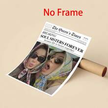 1 szt. Niestandardowy nadruk z gazety, ponieważ jest to kultowy nadruk z gazety, prezent dla najlepszego przyjaciela, spersonalizowana grafika ścienna z napisem "przyjaźń", prezent dla najlepszego przyjaciela, najlepszy prezent, nadaje się do wystroju łazienki, kuchni, salonu, sypialni, opcjonalna rama, opcjonalna rama - Wielokolorowe - Zobacz 5