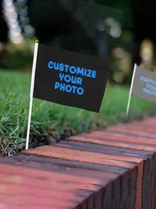 Cờ cầm tay tùy chỉnh, cờ cầm tay với mọi kiểu dáng và màu sắc, cờ cầm tay in kỹ thuật số bằng polyester, kèm cột màu trắng, thích hợp cho các cuộc diễu hành, lễ kỷ niệm và hoạt động ngoài trời, vật dụng trang trí tiệc cho mọi loại lễ hội, có thể dễ dàng treo trong nhà và ngoài trời, vật trang trí tiệc hàng đầu - Nhiều màu - Xem 2