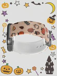 1pc Gingerbread Man Soft Elastic Breathable Comfortable Replacement Watch Band, Compatible With Samsung, Garmin, Honor Smartwatches, 38mm 40mm 41mm 45mm 44mm 42mm 46mm 49mm, Fashionable Casual Multi-Color Silicone Watch Strap Compatible With Apple Watch Ultra Series SE/11/10/9/8/7/6/5/4/3/2/1