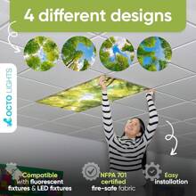 Magnetic Fluorescent Light Covers For Ceiling Lights - Astronomy Cover For Fluorescent & LED Fixture - Must Haves For Teacher Supplies - Classroom, Home, Office Decor - Shield Overhead Lighting - Forest Trees - View 7