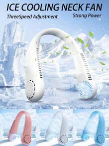Neck Hanging USB Rechargeable Bladeless Fan, Portable Mini Personal Fan With Display