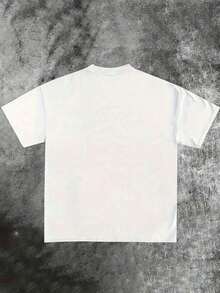 Men's Y2K Graphic T-Shirt - Regular Casual Holiday Top For Comfortable Wear, Alternative Style - White - View 3