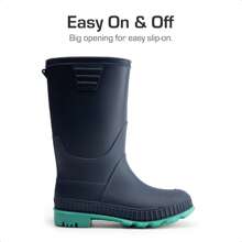 Kids Rain Boots Easy-On Lightweight Non-Slip Outsole For Boys & Girls Outdoor Rainy Day Play