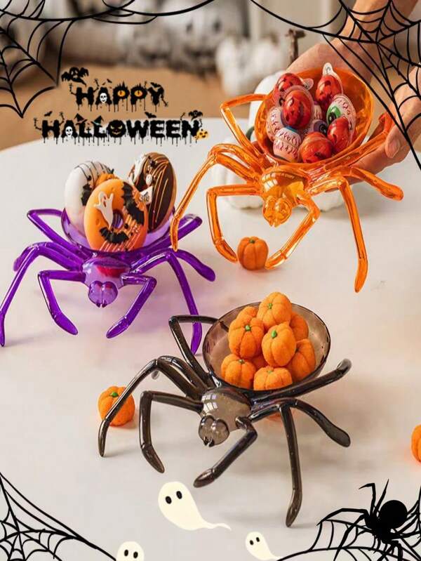 1PC Spider Candy Tray, Storage Tray, Multifunctional Home Decoration, Kitchen Accessories, Suitable For Halloween Decoration, Holiday Atmosphere Layout Props, Desktop Ornaments. Room Decor