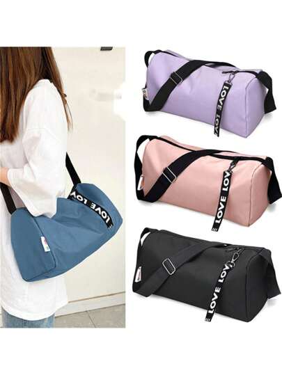 1 pezzo Borsa a tracolla nera in nylon alla moda con cinturino regolabile, chiusura con cerniera e fodera in poliestere - impermeabile e leggera per uso quotidiano, pendolarismo o uscite casual, piccola borsa a tracolla, borsa da palestra, accessori per la corsa, borsa sportiva per donna