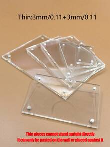 1入組亞克力強力磁性相框，帶架子，可作桌上名片夾、水晶相框、標價牌或偶像卡磁性徽章使用