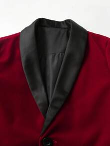 BOARNSEORL Young Boys Velvet Gentleman Suit, Burgundy Blazer With Bow Tie And Pants, Fashiontic, Suitable For Birthday, Christmas Party, New Year's Eve, Full Moon, First Birthday, Wedding Ceremony - Burgundy - View 7