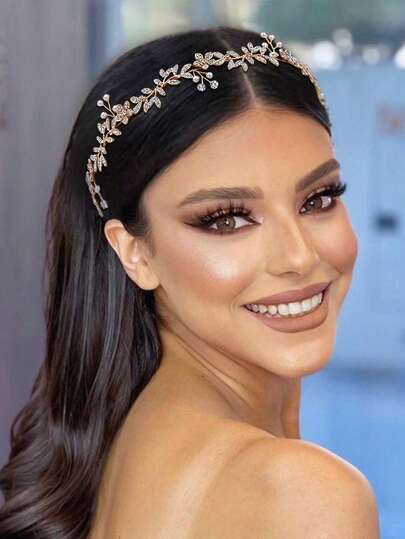 1 st gnistrande strassbladshårband för brud, lämpligt för bröllopsfesten, alla hjärtans dag-accessoarer