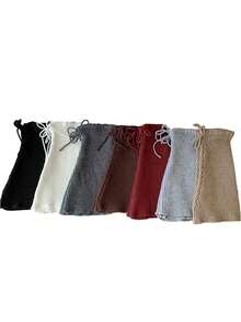 1 双女士秋冬加厚保暖腿套，带蝴蝶结，灰色针织腿套，舒适保暖 - 彩色 - 查看 11