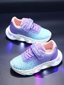 MGO Kidss Nowe buty dziecięce MGO na wiosnę/jesień z podświetleniem LED, swobodne niskie trampki z gradientowymi kolorami, oddychające, lekkie, antypoślizgowe buty sportowe, wiosenne buty dla dziewczynek z motywem księżniczek, dla dzieci w wieku 1-6 lat