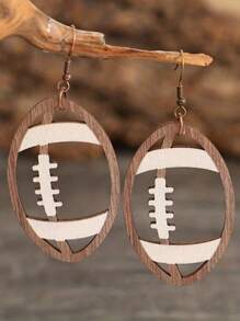 Pendientes de fútbol vintage de madera - idea de regalo creativa y única