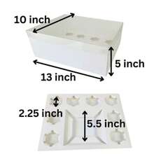 8+1 便当盒和纸杯蛋糕盒，8 个纸杯蛋糕凹槽和 4-5 英寸蛋糕槽 - 白色 - 查看 3