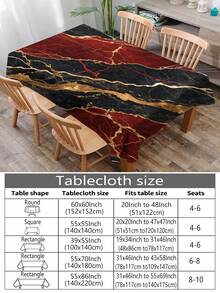 1 件大理石图案几何印花桌布,现代涤纶矩形/圆形防水桌布,数码印花,适用于客厅、家居、户外餐厅、小圆桌 - 彩色 - 查看 4