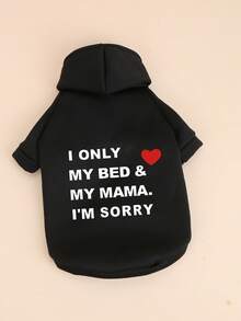 1pc Pet Dog Hoodie, Warm Autumn/Winter Outfit, Hooded Sweatshirt For Teddy, Poodle, Bichon Frise, Small Dogs, Fluffy Cats, Anti-Shedding - Black - View 5