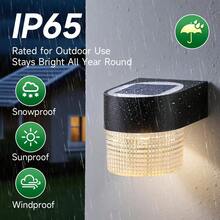 CANMEIJIA Large Size Solar Powered LED Wall Light, Waterproof Crystal Floral Pattern Outdoor Garden Decor Landscape Lighting, Vintage Home Exterior Wall Lamp, Suitable For Garden, Parking Lot, Corridor, Entrance, Patio, Flowerbed, Intersection, Exterior/Interior Wall, Rooftop - Choose Appropriate Size Based On Usage Scenario - Solar Powered Wall Light - View 6