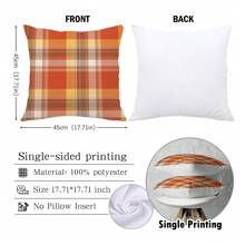 2pcs Plaid Printed Polyester Throw Pillow Covers [No Pillow Insert], 17.7*17.7in(45*45cm), [Single-Sided Printing], Daily Decorative Cushion Covers For Sofa, Bed, Living Room, Bedroom, Car, Office, Hotel, Suitable For All Seasons, Perfect Gift For Family And Friends - Multicolor - View 3