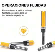 Brocas Rectas Perfiladoras Con Balero Atrás Para Router 4pcs - Amarillo - Ver 2