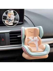 1pc Car Vent Clip Decor Doll Seat Doll House Accessory With Safety Belt, Random Style