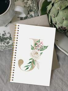 Trees Lịch tháng họa tiết hoa cây 2025–2027, Sổ tay 24 tháng có chữ "J" màu vàng, Bìa hoa hồng màu nước, Trang lịch tháng, Ghi chú & Ngày lễ – Quà tặng cá nhân hóa cho phụ nữ, Cô dâu & Học sinh, Trở lại trường - Nhiều màu - Xem 4