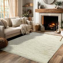 Large Rugs Living Room,Fluffy Bedroom Rug, Grey Rug Living Room, Thick Pile Grey Rug, Durable Rugs For Bedroom,Modern Soft And Fluffy Area Rug, Available In Multiple Sizes, Elegant Home Decor.Minimalist Style Carpet Is Suitable For Decorating Living Room, Bedroom, Study Room, Etc. - 奶油色 - 查看 1