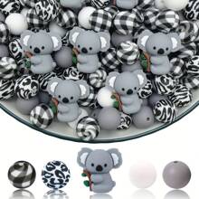 25 件 3D 树懒硅胶珠 - 可爱卡通大眼睛图案，耐用手工 DIY 钥匙扣配件，笔饰，多色硅胶人物珠，笔饰，有趣的设计，光滑的质地 - 新動物系列 - 查看 11