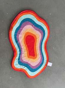 1 pièce Tapis en imitation cachemire - Motif géométrique de nuages colorés dopaminergiques, couleurs arc-en-ciel vibrantes, grande taille jusqu'à 23,2 pi², lavage à la main uniquement, décoration d'art moderne pour le salon et la chambre à coucher, tapis pour le salon