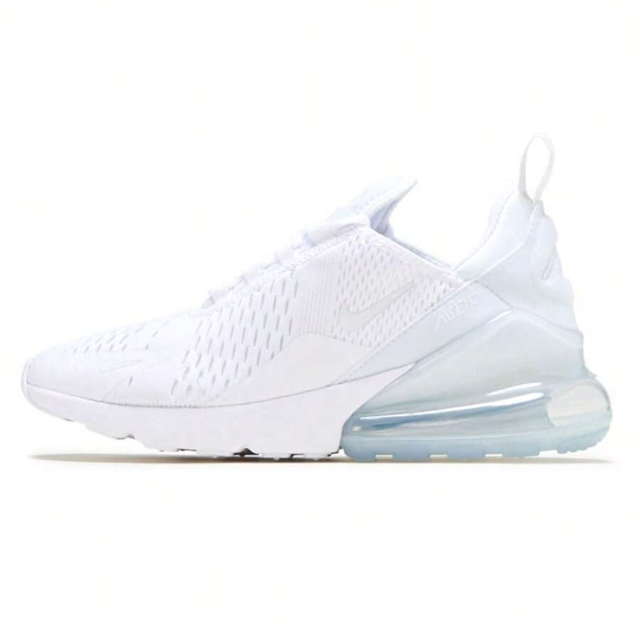 Big Kid's Nike Air Max 270 White/White-Metallic Silver (943345 103)