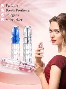 1个便携式迷你香水喷雾瓶，可重复使用，旅行装，5毫升，银色