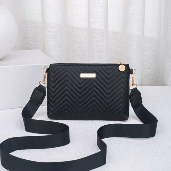 Bolso bandolera de mujer con cadena en relieve ondulado, forro de poliéster, bolso de hombro, embrague, bolso sobre, adecuado para el uso diario y las vacaciones