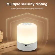 1 pieza Luz nocturna LED regulable con control táctil - Recargable por USB 800mAh batería de litio, lámpara de mesita de noche ajustable a 3 colores (con pantalla de plástico), iluminación suave y sin parpadeo para el hogar, ≤36V - Blanco - Ver 5