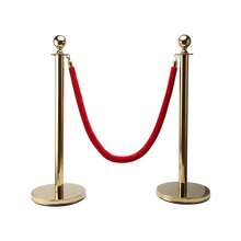 4-Pack Heavy Duty Retractable Stanchion Posts - 3-Rope Crowd Control Barriers For Events - Gold - View 3