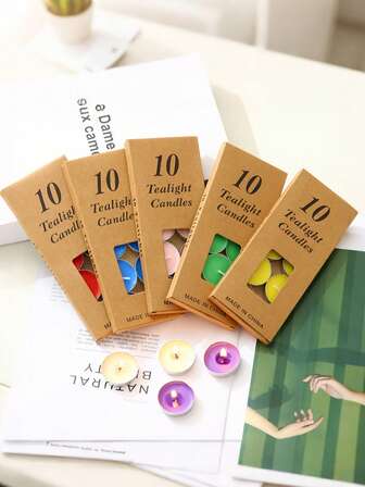 50/10pcs Round Aluminum Shell Candles, Warm Tea Small Candles, Mini And Compact, Simple Style, Soy Candles, Candles Home Decoration, Temple Decor, Oil Burner, Party, Tea Wax, Christmas