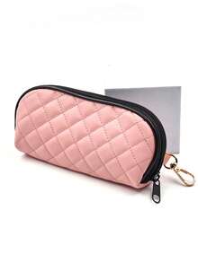 1 Hộp đựng kính mắt mềm, Túi đựng kính râm bằng da PU Neoprene có khóa kéo kèm kẹp cho nam và nữ hình thoi màu da - Nhiều màu - Xem 6