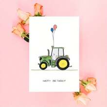 1 Stück Lustige Traktor Geburtstagskarte, innen leer, unisex, geeignet für Männer, Frauen, Freunde, Freundin, Freund, Ehefrau, Ehemann, humorvolle Erwachsenen-Feiertagskarte - einzigartige Glückwunschkarte