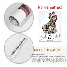 1pc Custom Wedding Couple Photo Collage Template |Editable + Printable Canva Template |Custom Wedding Anniversary |DIY Bride And Groom Photo Collage,Suitable For Bathroom Decor ,Kitchen Decor,Living Room Decor,Bedroom Decor,Optional Frame - Multicolor - View 6