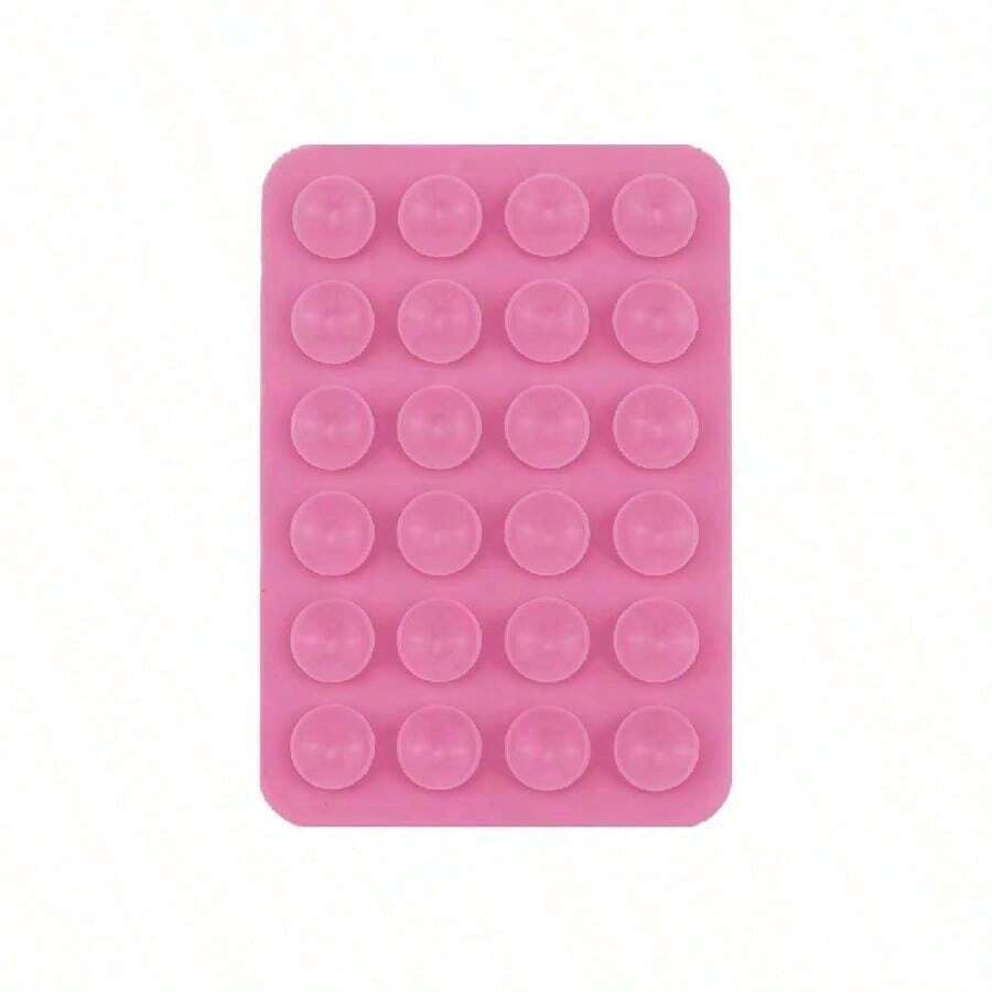 1 Ốp điện thoại chống trượt có đế hút silicon một mặt, miếng dán đế hút tối giản, giá đỡ điện thoại di động (Thích hợp cho kính, gạch và các bề mặt nhẵn khác, vệ sinh bề mặt sản phẩm trước khi sử dụng để sử dụng lâu hơn) Tương thích với iPhone, điện thoại Android, quà tặng sinh nhật, gia đình, bạn bè, giá đỡ điện thoại - Hồng - Xem 1