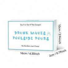 DRUNK WAVES POOLSIDE POURS- Game Night Drinking Party Game – 8 Fun Accessories + 2 Dice For Lively Interaction Ideal For 2-8 Players – Perfect For Bachelor Bashes, Bridal Celebrations & Graduation Gatherings