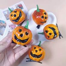 1pc/4pcs Halloween Pumpkin & Smiling Face Foam Hairclips, Party Headpiece