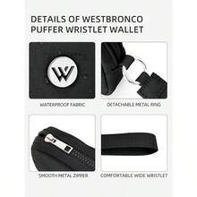 WESTBRONCO Puffer Wristlet Wallets For Women RFID Nylon Wallet With Zipper Quilted Purse For Travel Credit Card Holder Phone - 深粉紅色 - 查看 9