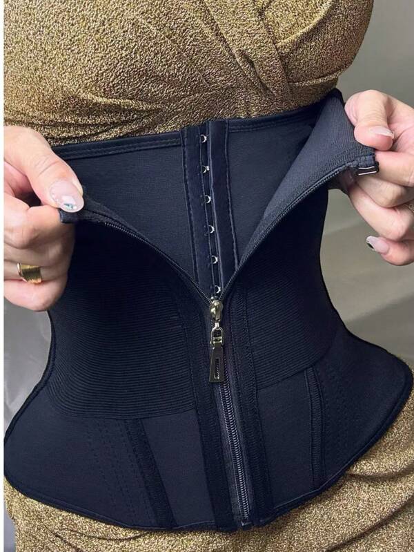 1pc Women's Fitness Training Dance Yoga Shapewear, New Upgraded With Zipper, Buttons And Elastic Waistband, Suitable For Multiple Scenarios: Gym Training, Body Shaping, Waist Slimming, Minimalist Colombian Waist Belt