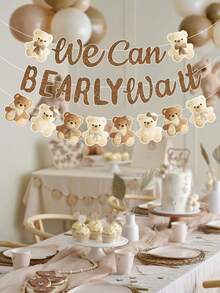 一套棕熊主题宝宝性别揭晓派对装饰挂饰，可爱棕熊图案，可用于宝宝性别揭晓派对背景装饰，并可作为“我们迫不及待”的装饰，也可用于宝宝洗礼派对、新生儿派对房间装饰、宝宝派对用品、性别揭晓派对装饰。 - 棕色小熊 - 查看 4