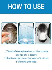 Limescale Cleaning Effervescent Tablets, Cleaning And Renewing Kettle, Coffee Machine Stubborn Stains And Limescale