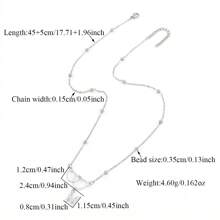 1 pieza Nuevo collar de moda con colgante de acero inoxidable con cadena de cuentas, con inicial y doble corazón pavé de circonita para mujeres