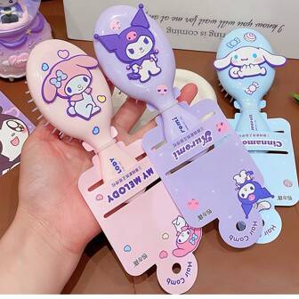 Sanrio Cute Cartoon Air Cushion Comb, Scalp Massage Brush, Adorable Kuromi Massage Comb, Home & Travel Detangling Long Hair Brush, Bathroom Body Care Tool, Gentle Air Cushion Brush