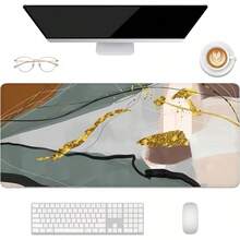 Alfombrilla de escritorio, alfombrilla de mouse, 32 x 12 pulgadas, XXL extendida para juegos, decoración de escritorio, alfombrilla de mouse XL para laptop y teclado. - Arte abstracto retro - Ver 3