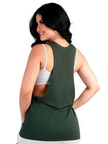 Work Fitness Kit 2 Women's Long Sleeve Tank Top Gym - Trắng và Xanh lá cây - Xem 3