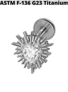 1PC G23 Titanium Zirconia Hexagram Lip Studs Internal Thread Zirconia Butterfly Ear Helix Tragus Cartilage Helix Earrings Body Piercing Jewelry